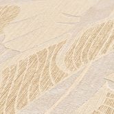 Blätter-Vliestapete leicht glänzend Weiß Gold - Florale Tapete Pflanzen 
