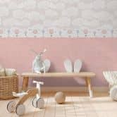 Wolken-Tapete Beige Weiß - Kinderzimmer Tapete mit Wolkenmotiv  