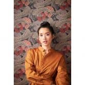 Tapete mit Kois braun, orange, rot, Vliestapete Metropolitan Stories Mio Tokio von Livingwalls 