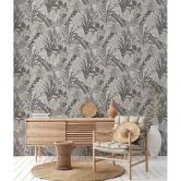 Livingwalls Metropolitan Stories 2 Nala - Cape Town Papier peint floral jungle, Gris, Blanc,  