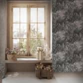 Livingwalls Dschungeltapete My Home My Spa Vliestapete Natural Cosy Home tropisch grau, dunkelgrau 