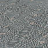 Papier peint design vagues bleu beige - papier peint vintage intissé de haute qualité  