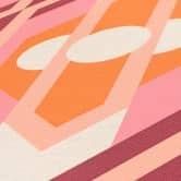 Ikke-vævet tapet retrostil orange pink - abstrakt tapet med mønster - vintage tapet 