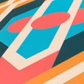 Non-woven wallpaper blue yellow orange pink - abstract pattern wallpaper - vintage wallpaper 