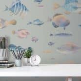 Maritime Tapete Fische Creme - Vliestapete mit Unterwasser-Motiv - Kindertapete 