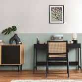 Acoustic mint green wood panel wallpaper - non-woven wallpaper with Scandinavian texture 