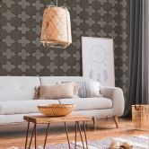 Livingwalls Papier peint intissé New Walls Finca Home motif carrelage gris, noir 