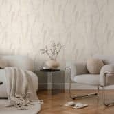 Papier peint mural intissé Skandi - structure lin dans les tons naturels & gris 