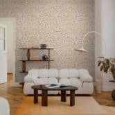 Vliestapete modern - dezentes Blätterdesign in Terrakotta & Greige 