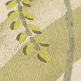 Papier peint intissé avec motif de feuilles dans les tons de vert sur fond beige 