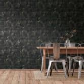 A.S. Création non-woven tapet BOS - sten look puds look sort, guld 