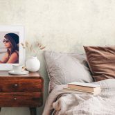 Vliestapete Creme Weiß Vintage Design Tapete für Schlafzimmer, Küche, Wohnzimmer 