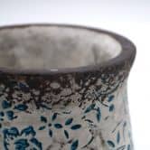 Vintage Blumentopf Beton Florales Muster - 12x12 cm 