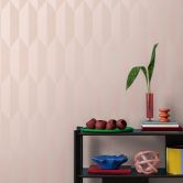 COSMOPOLITAN 3D tapet geometrisk pink moderne Ikke-vævet tapet med metallisk effekt 