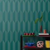 COSMOPOLITAN 3D non-woven wallpaper petrol green design patterned wallpaper with metallic effect 