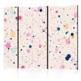 Paravent, Raumteiler freistehend, Trennwand - Dots on a Light Pink Background 