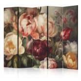 Paravent, Raumteiler freistehend, Trennwand - Blooming Peonies - Charismatic Flowers Bathed in Sunlight 