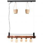 Pendelleuchte Aron, braun, 106,5 x 80 cm, Holz Pendellampe 