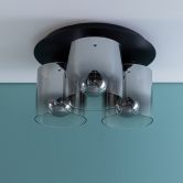 Deckenleuchte Benett, braun, Ø 35 cm, Glas Deckenleuchte 