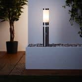 Außensockelleuchte Carlo, metallic, 50 x 11,9 cm, Außenlampe 
