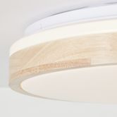 Deckenleuchte Cleo, beige, Ø 39 cm, Holz Lampe 