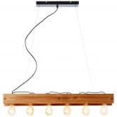 Holz Pendelleuchte Daniel, braun, 90 x 13,5 x 150 cm 