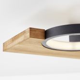 Deckenleuchte Elena, braun, 40x25 cm, Holz LED-Deckenleuchte, dimmbar 