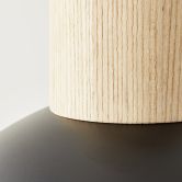 Pendelleuchte Emil, schwarz/braun, 120 x 34 cm, Holz Pendel-lampe, dimmbar 