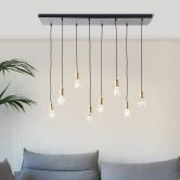 Pendelleuchte Emmanuel, schwarz, 133 x 34,8 cm, Metall Pendel-lampe, dimmbar 