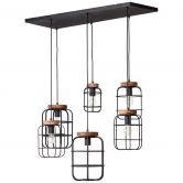 Pendelleuchte Inga, braun, 130 x 110 cm, Holz Pendellampe 