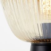Tischleuchte Junis, braun, 24,5 x 25 cm, Glas Glaslampenschirm 