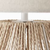 Tischleuchte Konrad, beige, 52 x 33 cm, Textil Nachttischlampe, dimmbar 