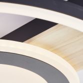 Deckenleuchte Leopold, braun, 5,5 x 39 cm, Holz Moderne LED-Deckenleuchte, dimmbar 
