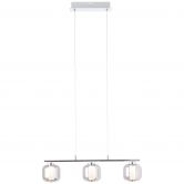 Pendelleuchte Martin, grau, 131 x 56,5 cm, Glas Pendellampe 