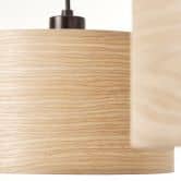 Pendelleuchte Michael, beige, 120 x 110 cm, Holz Pendelleuchte 