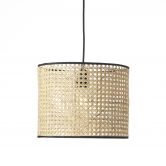 Pendelleuchte Toni, beige, 174 x 30 cm, Rattan Pendellampe, dimmbar 