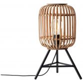 Tischleuchte Willi, braun, 41 x 26 cm, Bambus Nachttischlampe, dimmbar 