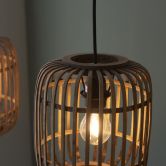 Pendelleuchte Willi, braun, 130 x 105 cm, Bambus Pendellampe, dimmbar 