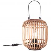 Tischleuchte Willi, braun, 26,5 x 21,5 cm, Bambus Innenleuchte 