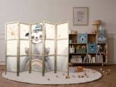 Japanischer Paravent, Raumteiler freistehend, Trennwand - Happy Sloth 