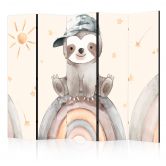 Paravent, Raumteiler freistehend, Trennwand - Happy Sloth 