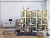 Japanischer Paravent, Raumteiler freistehend, Trennwand - Life in the Ocean in Retro Style 