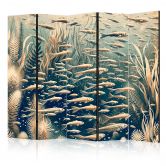 Paravent, Raumteiler freistehend, Trennwand - Life in the Ocean in Retro Style 