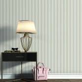 Papier peint intissé Erismann Versailles taupe, rayures argentées 