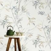 Rankentapete, Bambusmustertapete, Vliestapete Erismann Martinique beige 