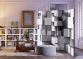 Paravent, Raumteiler freistehend, Trennwand - Geometrisches Puzzle 