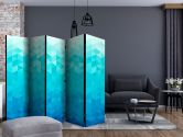 Paravent, Raumteiler freistehend, Trennwand - Azurblaue Pixel 