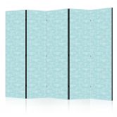 Paravent, Raumteiler freistehend, Trennwand - Sketch: Airplane Outline on Turquoise 