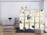 Japanischer Paravent, Raumteiler freistehend, Trennwand - Terrazzo: Large Scaled Stones in Muted Colors 