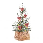 Sticker pour fenêtre Sapin de Noël dans un panier 
